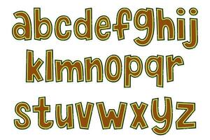 Handcrafted Avocado Letters. Color Creative Art Typographic Design vector