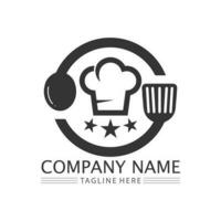 plantilla de diseño de vector de logo de gorro de chef