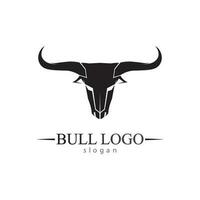 Bull horn and buffalo logo and symbols template icons app vector