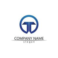 T letter, T logo vector font alphabet design and icon T