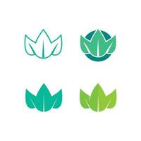 Tree leaf vector and green logo design friendly concept