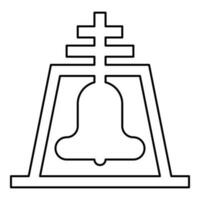 Iglesia campana haz concepto campanario campanario contorno contorno línea icono negro color vector ilustración imagen Delgado plano estilo