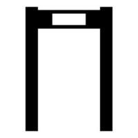 Metal detector arch airport frame control concept scanner security safety technology arched icon black color vector illustration image flat style