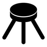 Stool with three legs furniture legged household concept icon black color vector illustration image flat style