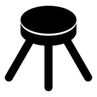 Stool with three legs furniture legged household concept icon black color vector illustration image flat style