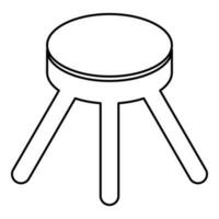 Stool with three legs furniture legged household concept contour outline line icon black color vector illustration image thin flat style