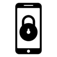 teléfono inteligente bloquear personal datos seguridad ciber acceso concepto teléfono bloqueado Teléfono móvil candado utilizar icono negro color vector ilustración imagen plano estilo