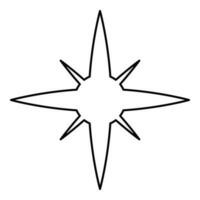 Star spark contour outline line icon black color vector illustration image thin flat style