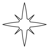 Star spark contour outline line icon black color vector illustration image thin flat style