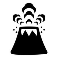 Volcano spewing lava and rocks icon black color vector illustration image flat style