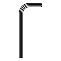 Hex key hex key wrench tool fixing concept contour outline line icon black color vector illustration image thin flat style