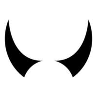 Horn of devil horns monster from hell Halloween carnival concept demon satan evil icon black color vector illustration image flat style