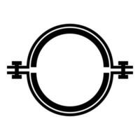 Metal clamp with rubber band hose icon black color vector illustration image flat style