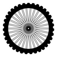 Bike wheel bicycle bike motorcycle icon black color vector illustration image flat style