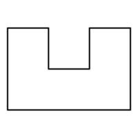 Pit with square hole ground dimple contour outline line icon black color vector illustration image thin flat style