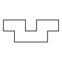Pit with square hole ground dimple contour outline line icon black color vector illustration image thin flat style