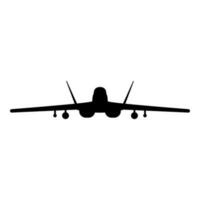 Jet fighter fight airplane modern combat aviation warplane military aircraft airforce icon black color vector illustration image flat style