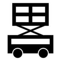 Lifting machine scissor lift platform self propelled icon black color vector illustration image flat style