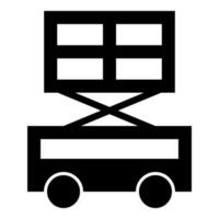 Lifting machine scissor lift platform self propelled icon black color vector illustration image flat style