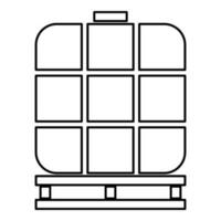 IBC intermediate bulk container tank for liquids fluid water storage reservoir contour outline line icon black color vector illustration image thin flat style
