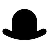 Old hat vintage bowler gentleman headwear male elegant fedora homburg-hat stingy brim top-hat icon black color vector illustration image flat style