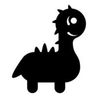 Cute dinosaur for baby icon black color vector illustration image flat style