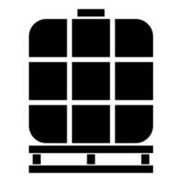 IBC intermediate bulk container tank for liquids fluid water storage reservoir icon black color vector illustration image flat style