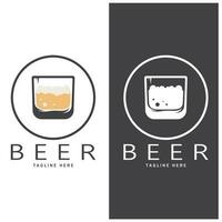 Beer logo template with vintage craft wheat.For badge, emblem,malt,beer company,bar,alcoholic drink vector