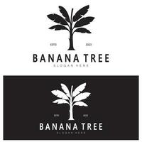 Simple Silhouette Banana Tree  Logo. Flat Design vector