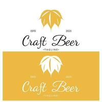 Beer logo template with vintage craft wheat.For badge, emblem,malt,beer company,bar,alcoholic drink vector