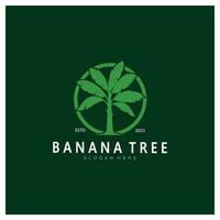 Simple Silhouette Banana Tree  Logo. Flat Design vector