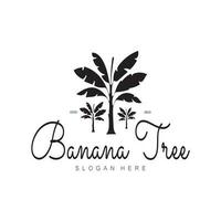 Simple Silhouette Banana Tree  Logo. Flat Design vector