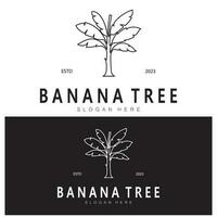 Simple Silhouette Banana Tree  Logo. Flat Design vector