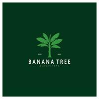 Simple Silhouette Banana Tree  Logo. Flat Design vector