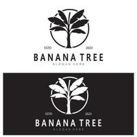 Simple Silhouette Banana Tree  Logo. Flat Design vector