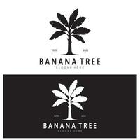 Simple Silhouette Banana Tree  Logo. Flat Design vector