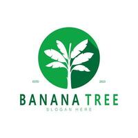 Simple Silhouette Banana Tree  Logo. Flat Design vector