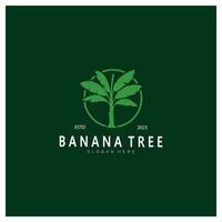 Simple Silhouette Banana Tree  Logo. Flat Design vector