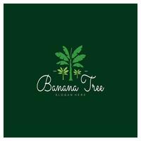 Simple Silhouette Banana Tree  Logo. Flat Design vector