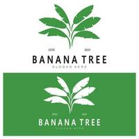 Simple Silhouette Banana Tree  Logo. Flat Design vector