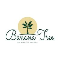 Simple Silhouette Banana Tree  Logo. Flat Design vector