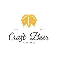 Beer logo template with vintage craft wheat.For badge, emblem,malt,beer company,bar,alcoholic drink vector