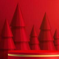 3d Podium round stage style, for Merry Christmas and happy new year vector