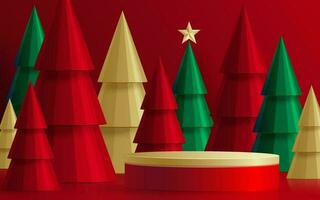 3d Podium round stage style, for Merry Christmas and happy new year vector