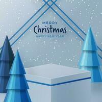 3d Podium round stage style, for Merry Christmas and happy new year and festivals or greeting festival vector