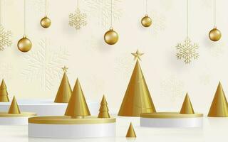 Podium round stage style, for Merry christmas and happy new year vector