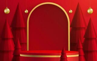 3d Podium round stage style, for Merry Christmas and happy new year vector