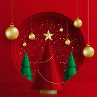 3d Podium round stage style, for Merry Christmas and happy new year vector