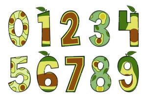 Handcrafted Avocado Letters. Color Creative Art Typographic Design vector