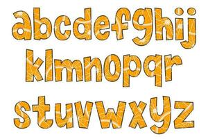 Handcrafted Orange Letters. Color Creative Art Typographic Design vector